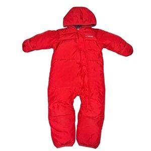 Columbia Snuggly Bunny Bunting Bag 18-24M Red Down Insulated Snowsuit
